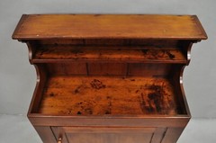 Antique French Country Colonial Pine Wood 50″ H Drysink Kitchen Jelly Cupboard