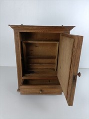 Medicine Cabinet Apothecary Bathroom Shaving Antique Carved Wood Beveled Glass