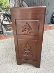 George Zee & Co. Carved Wood Cedar Chest Trunk Dresser Drawers Original Lock