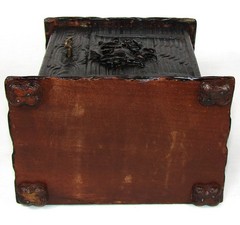 Antique Black Forest Carved 11″ Chest, Cabinet, Box: Animalier Style FOX and Kit