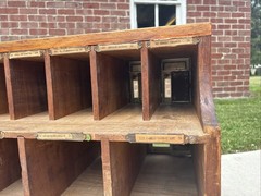 Antique Post Office Boxes Wood Cabinet Vintage United States Box 1886 Pat. Door