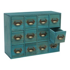 12 Drawers Vintage Tabletop Apothecary Storage Box Library Card Catalog Cabinet