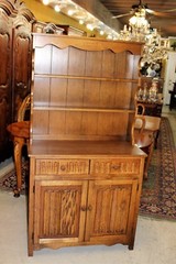 English Oak Wood Brothers Cabinet / Welsh Cabinet / Display Plate Rack