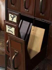 LARGE ANTIQUE COURTHOUSE FILE CABINET, TALL METAL FILE CABINET, CARD CATALOG