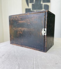 Antique vintage pine 1930s wall cabinet shelf office storage bathroom kitchen.