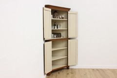 Farmhouse Antique Kitchen Corner Cupboard or Pantry Cabinet #55018