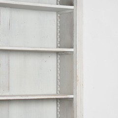 19th Century Swedish Gray Painted Pine Bookcase Display Cabinet