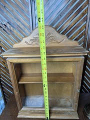 Antique Wood Wall Trinket Shelf/ Medicine Cabinet / Small Display Cabinet