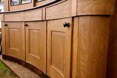 UNIQUE c1840 bowed built in LIBRARY cabinet 10’h x 87″ across ASHER BENJAMIN