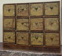 Nineteen Century Apothecary Cabinet Retaining Original Paint Finish