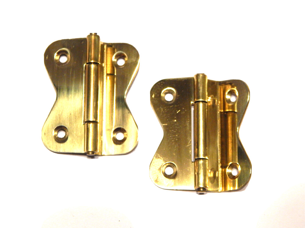 Hoosier Cabinet Brass Hinge For Lower Door Polished Pair