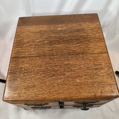 4 Drawer Library Card Catalog File Cabinet Solid Oak Old Antique Great Finish