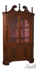 66800: LOUIS IRION Monumental 2 Piece Walnut Corner China Cabinet