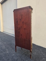 Vintage French Louis XVI Vitrine Curio Display Cabinet w Brass Ormolu
