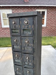 Antique Post Office Boxes Metal Cabinet Vintage United States P.O. Box 16 Door