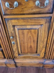 Vintage Oak China hutch cabinet by Hickory Chair Co. Custom built & finish