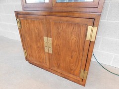 Henredon Scene One Campaign Style Light 2 Pc Curio Cabinet 82″h X 32″w “B”