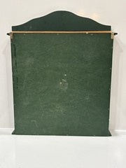 Vtg Hanging Wall Cabinet Glass Doors Display Shelves Cottagecore Green