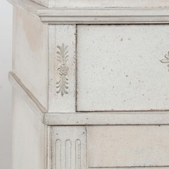 Pair 19th Century Swedish Gustavian White Painted Narrow Cabinets