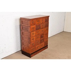 Antique Mission Oak Arts & Crafts Card Catalog or File Cabinet, Circa 1900