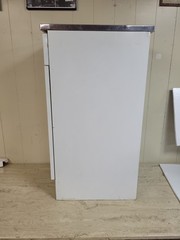 Vintage 1950s White Metal Kitchen Cabinet w/ Formica Top Mid-Century