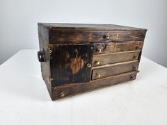 Antique Early Primitive Apothecary Cabinet Multi Drawer Merchant Storage Chest