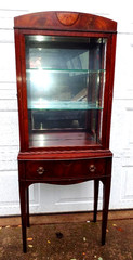 SUPER SWEET40’S MAHOGANY INLAYED CURIO CABINET WEIMER FURNITURE, MINTY CLEAN…