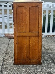 Large solid wood, antique multi drawer card catalog cabinet