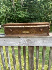 Antique McCourt Label Co Cabinet Medical Apothecary Display Label Dispenser
