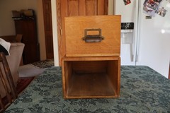 ANTIQUE WOOD LIBRARY SINGLE DRAWER CARD CATALOG
