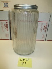 HOOSIER CABINET ORIGINAL COFFEE SPICE JAR EMBOSS COFFEE LETTERS LOT # 51