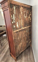 19th Century Large Cherry Cupboard With Glass 1800
