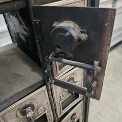Antique Post Office Boxes Metal Cabinet Vintage United States P.O. Box 16 Door