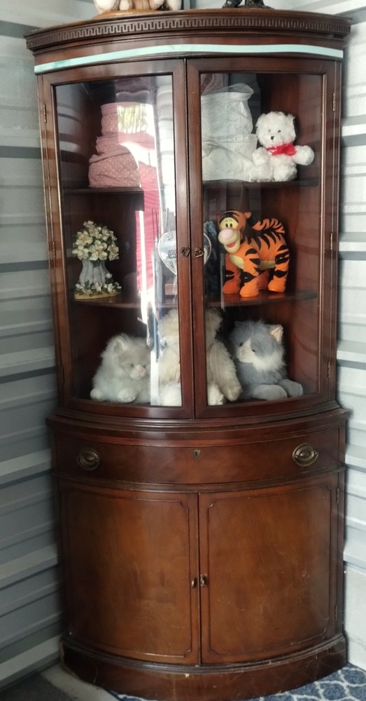 Antique Drexel Corner China Cabinet — Mahogany — circa 1950’s