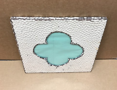 VTG 12″ Sq. 7″ Gothic Clover Tin Ceiling Metal Shabby Picture Frame 629-26B