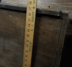 Heavy Antique Primitive Gray Painted Wall Floor Cupboard Cabinet 30″ X 34″ X 17″