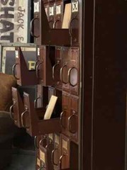 LARGE ANTIQUE COURTHOUSE FILE CABINET, TALL METAL FILE CABINET, CARD CATALOG