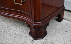 Vintage Chippendale Style Mahogany China Cabinet Hutch Serpentine Swan Neck