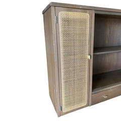 Mid-Century Danish Design Walnut Buffet Dry Bar w/ Hutch by Holman