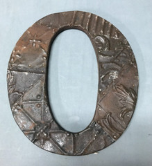 Decorative Salvage Tin Ceiling 12″ Patchwork RUST Metal VTG Number 0 Old 229-25B