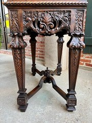 Antique French Carved Walnut Cabinet Bar Renaissance Wine Server Baroque
