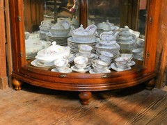Large Oak Corner Cabinet~~Bowed Glass~~One Door
