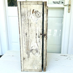 Atq Wood Wall Mount Cabinet Early 20th C Primitive Farmhouse Cupboard Cottage