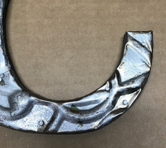 Decorative Salvaged Tin Ceiling 8″ Patchwork Silver Letter C Metal Old 614-26B