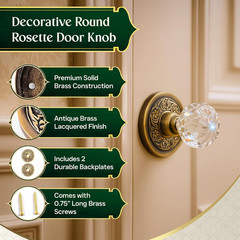Victorian Antique Brass Cabinet Knob Rosette Set of 3 – Tarnish Free