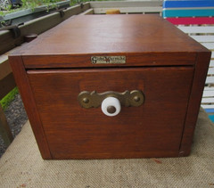 Globe Wernicke Antique Library Card Catalog File Cabinet Drawer Dovetail