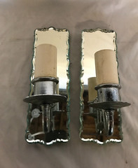 VTG Mid Century Medicine Cabinet Mirror Niche Pair Sconces Bathroom Set 1844-24B