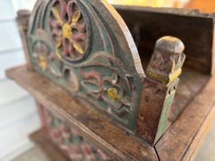 Antique Indian Dowry credenza/cabinet/chest/ Bed / Bench Primitive Carved Paint
