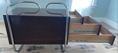  Chocolate Lacquer Tubular Steel Pace collection Leon Rosen Desk Drawers