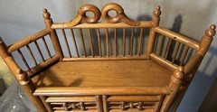 Antique Victorian Oak Stick & Ball Curio China Cabinet